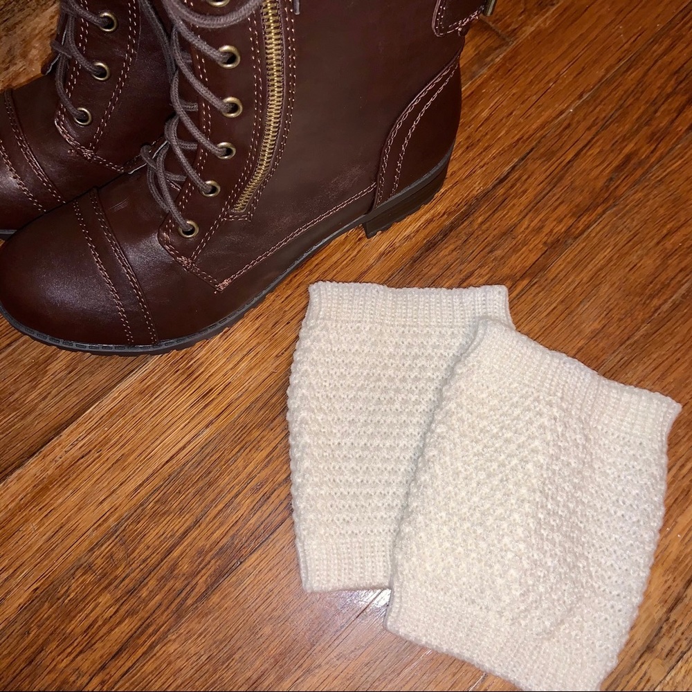 NWOT Cream Solid Knit Boot Cuffs